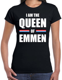 Bellatio Decorations Zwart I am the Queen of Emmen t-shirt - Koningsdag shirt voor dames XS