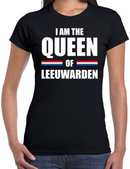 Bellatio Decorations Zwart I am the Queen of Leeuwarden t-shirt - Koningsdag shirt voor dames 2XL