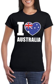 Bellatio Decorations Zwart I love Australie fan shirt dames