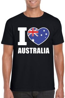 Bellatio Decorations Zwart I love Australie fan shirt heren 2XL