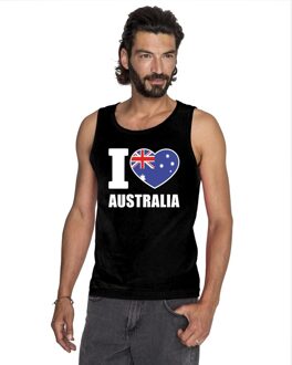 Bellatio Decorations Zwart I love Australie fan singlet shirt/ tanktop heren