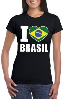 Bellatio Decorations Zwart I love Brazilie fan shirt dames
