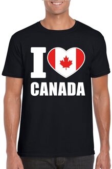 Bellatio Decorations Zwart I love Canada fan shirt heren 2XL