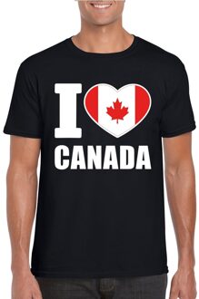 Bellatio Decorations Zwart I love Canada fan shirt heren M