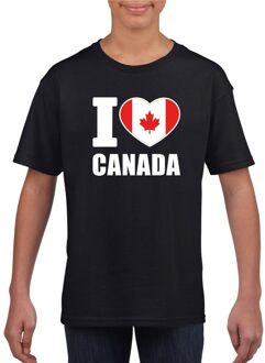 Bellatio Decorations Zwart I love Canada fan shirt kinderen