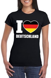 Bellatio Decorations Zwart I love Duitsland fan shirt dames 2XL