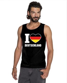 Bellatio Decorations Zwart I love Duitsland fan singlet shirt/ tanktop heren 2XL