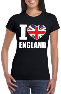 Bellatio Decorations Zwart I love Engeland fan shirt dames 2XL