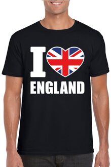 Bellatio Decorations Zwart I love Engeland fan shirt heren 2XL