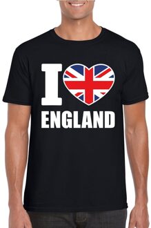 Bellatio Decorations Zwart I love Engeland fan shirt heren