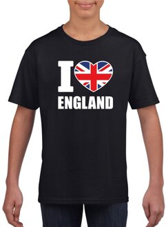 Bellatio Decorations Zwart I love Engeland fan shirt kinderen L (146-152)