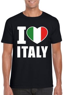 Bellatio Decorations Zwart I love Italie fan shirt heren