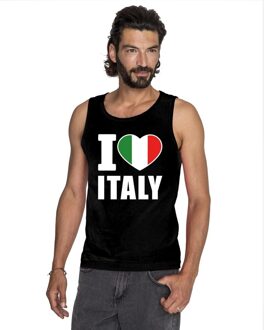 Bellatio Decorations Zwart I love Italie fan singlet shirt/ tanktop heren 2XL