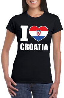 Bellatio Decorations Zwart I love Kroatie fan shirt dames