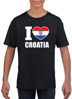 Bellatio Decorations Zwart I love Kroatie fan shirt kinderen