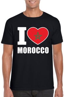 Bellatio Decorations Zwart I love Marokko fan shirt heren 2XL