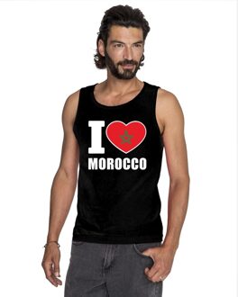 Bellatio Decorations Zwart I love Marokko fan singlet shirt/ tanktop heren 2XL