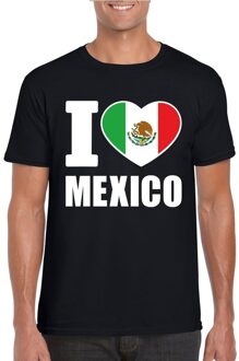 Bellatio Decorations Zwart I love Mexico fan shirt heren 2XL