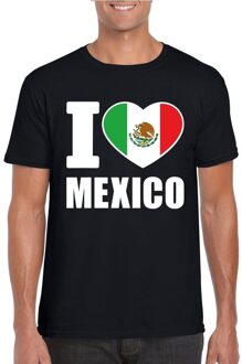 Bellatio Decorations Zwart I love Mexico fan shirt heren XL