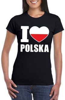Bellatio Decorations Zwart I love Polen fan shirt dames M