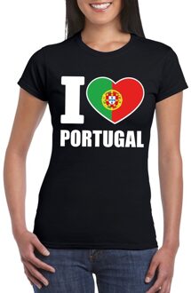 Bellatio Decorations Zwart I love Portugal fan shirt dames 2XL