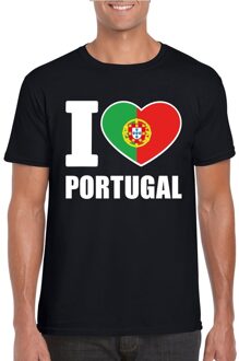 Bellatio Decorations Zwart I love Portugal fan shirt heren 2XL