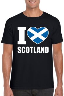 Bellatio Decorations Zwart I love Schotland fan shirt heren M