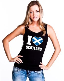 Bellatio Decorations Zwart I love Schotland fan singlet shirt/ tanktop dames