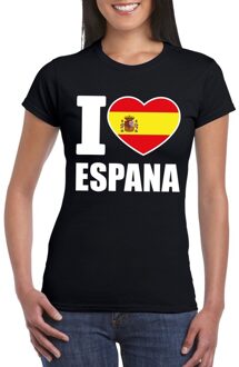 Bellatio Decorations Zwart I love Spanje fan shirt dames 2XL