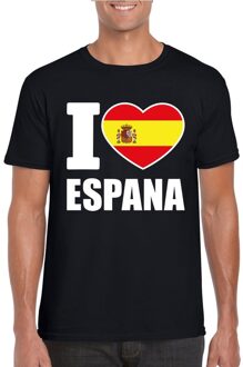 Bellatio Decorations Zwart I love Spanje fan shirt heren 2XL