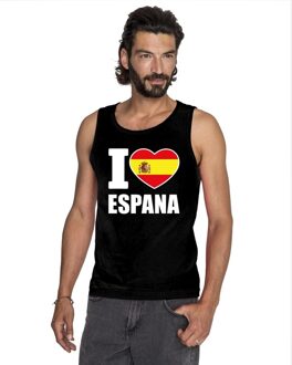 Bellatio Decorations Zwart I love Spanje fan singlet shirt/ tanktop heren 2XL