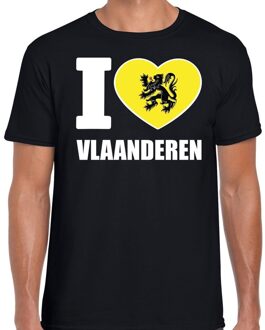 Bellatio Decorations Zwart I love Vlaanderen t-shirt heren