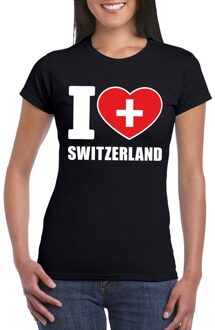 Bellatio Decorations Zwart I love Zwitserland fan shirt dames M
