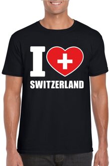 Bellatio Decorations Zwart I love Zwitserland fan shirt heren 2XL