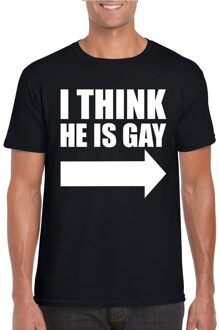 Bellatio Decorations Zwart I think he is gay shirt voor heren 2XL