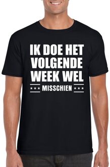 Bellatio Decorations Zwart ik doe het volgende week wel shirt voor heren 2XL