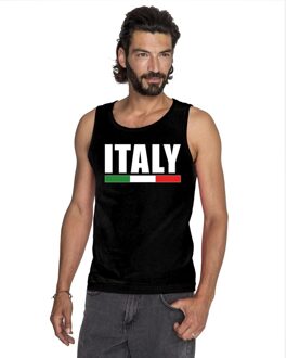 Bellatio Decorations Zwart Italie supporter singlet shirt/ tanktop heren 2XL