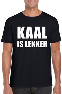 Bellatio Decorations Zwart kaal is lekker shirt voor heren S