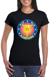 Bellatio Decorations Zwart kampioen shirt voor dames