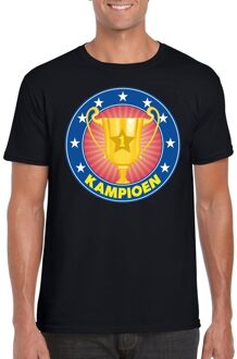 Bellatio Decorations Zwart kampioen shirt voor heren L