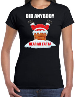 Bellatio Decorations Zwart Kerstshirt / Kerstkleding Did anybody hear my fart voor dames 2XL - kerst t-shirts