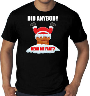 Bellatio Decorations Zwart Kerstshirt / Kerstkleding Did anybody hear my fart voor heren grote maten 3XL - kerst t-shirts