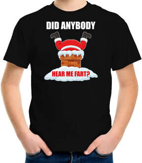 Bellatio Decorations Zwart Kerstshirt / Kerstkleding Did anybody hear my fart voor kinderen L (140-152) - kerst t-shirts kind