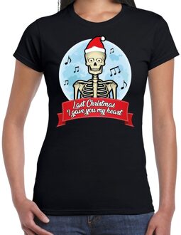 Bellatio Decorations Zwart kerstshirt / kerstkleding Last Christmas I gave you my heart voor dames 2XL - kerst t-shirts