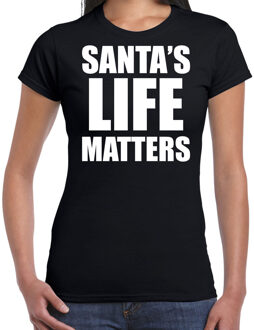 Bellatio Decorations Zwart Kerstshirt / Kerstkleding Santas life matters voor dames XS - kerst t-shirts