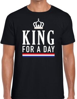 Bellatio Decorations Zwart King for a day t-shirt voor heren