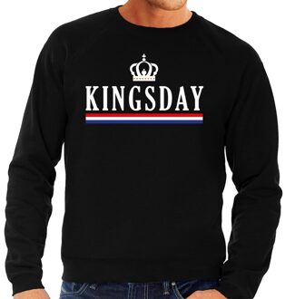 Bellatio Decorations Zwart Kingsday sweater - Trui voor heren - Koningsdag kleding S