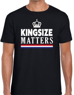 Bellatio Decorations Zwart Koningsdag Kingsize matters t-shirt voor heren