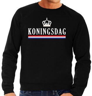 Bellatio Decorations Zwart Koningsdag sweater - Trui voor heren - Koningsdag kleding 2XL