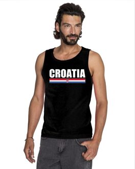 Bellatio Decorations Zwart Kroatie supporter singlet shirt/ tanktop heren 2XL